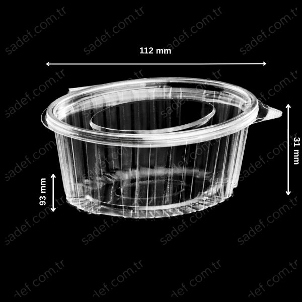 EL351 100 ML PET OVAL SIZDIRMAZ SOS & MEZE KAP 6 GR ELTRON ŞEFFAF