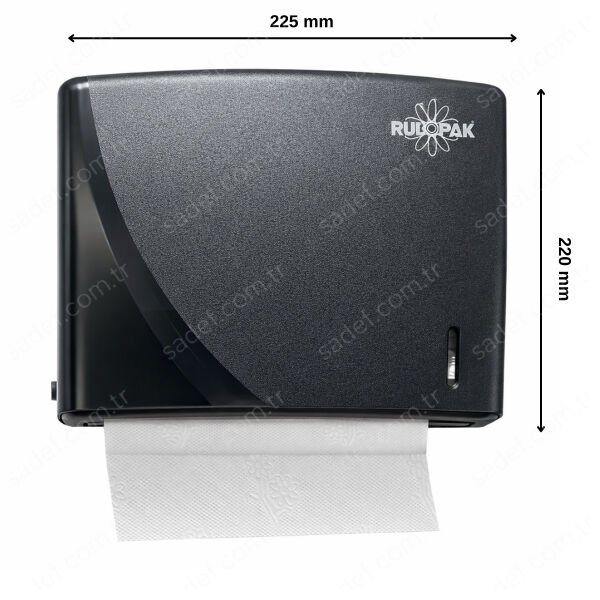 200 LÜ RULOPAK MODERN Z KATLI HAVLU DİSPENSERİ ( SİYAH )