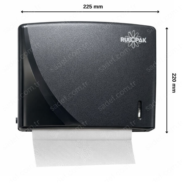 200 LÜ RULOPAK MODERN Z KATLI HAVLU DİSPENSERİ ( SİYAH )