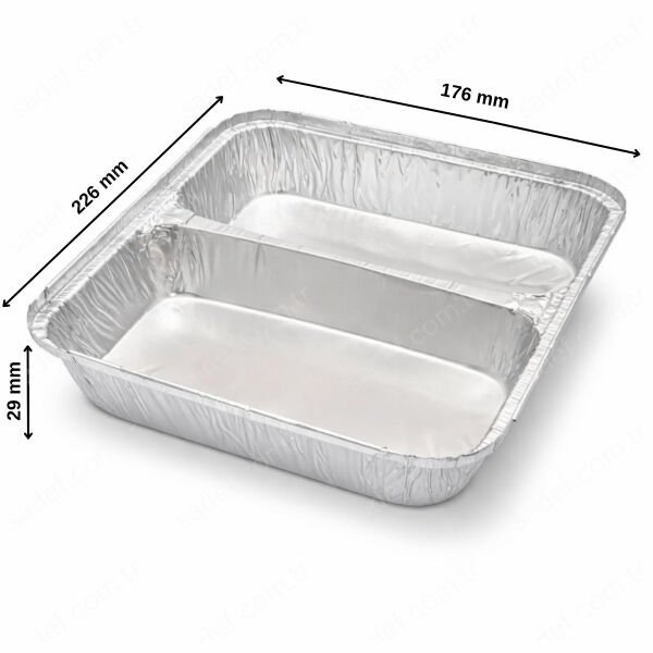 ALÜMİNYUM 2 BÖLMELİ KASE 100 ADET X 10 PAKET