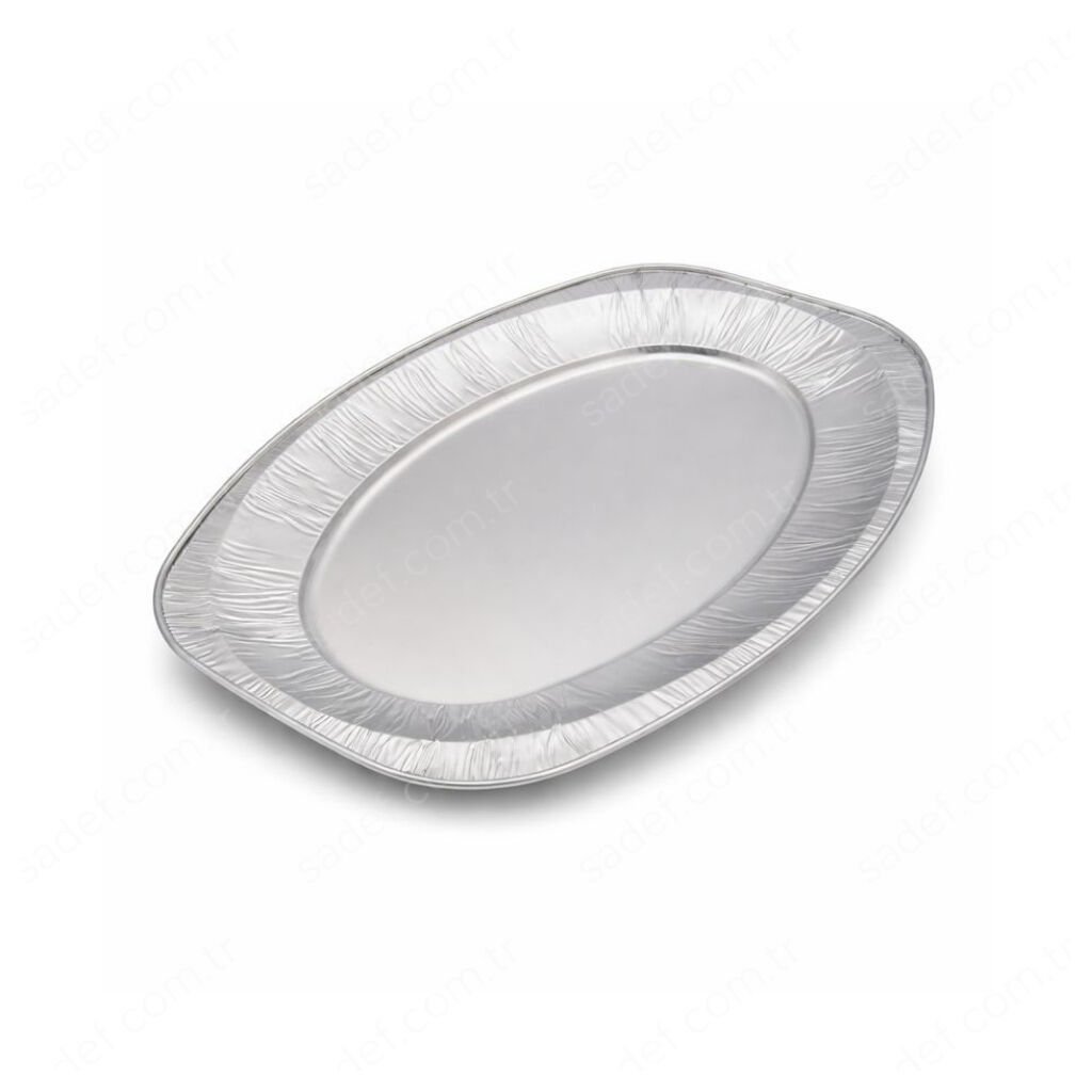 KÜÇÜK ALÜMİNYUM OVAL TEPSİ ( 350 X 243 X 25 MM ) 100 ADET