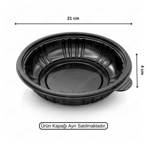 EL370 Ø220 PP SICAK SERVİS VE SALATA KABI 15 GR ELTRON SİYAH 280 ADET