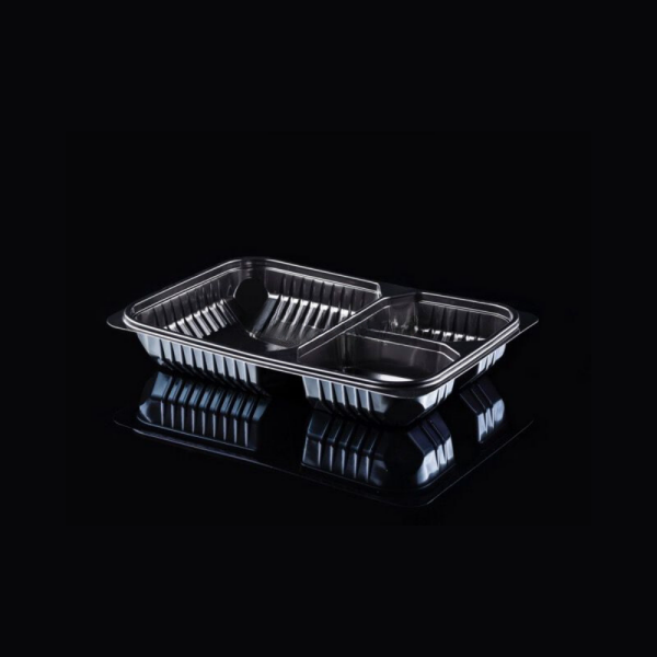 FT290 FOLYOTERM 3 BÖLMELİ YEMEK KABI GÖVDE SİYAH 400 ADET