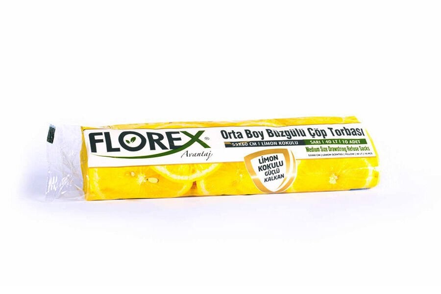 401 LİMON ORTA BÜZGÜLÜ ÇÖP POŞET 130 GR 10X25 AD 3,25 KG 43 MC
