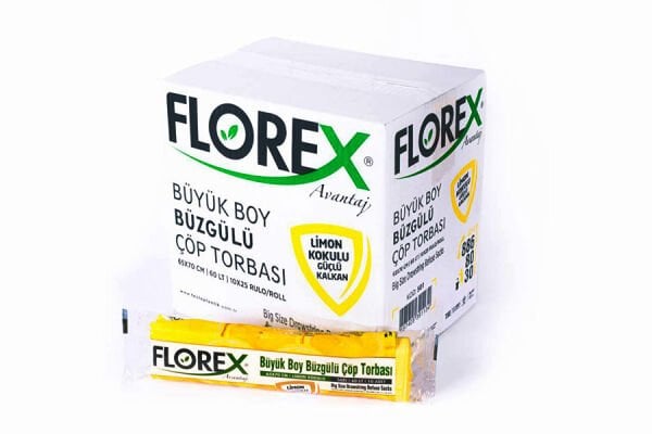 501 LİMON BÜYÜK BÜZGÜLÜ ÇÖP POŞET 130 GR 10X25 AD 3,25 KG 31 MC