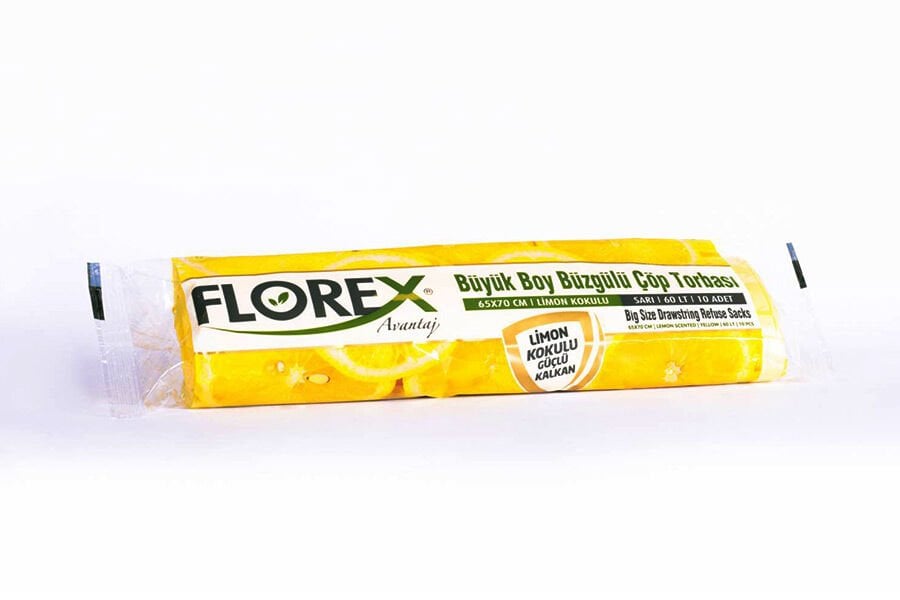 501 LİMON BÜYÜK BÜZGÜLÜ ÇÖP POŞET 130 GR 10X25 AD 3,25 KG 31 MC