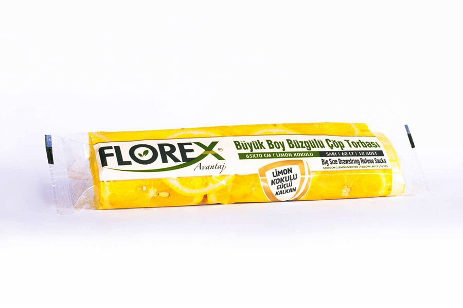 501 LİMON BÜYÜK BÜZGÜLÜ ÇÖP POŞET 130 GR 10X25 AD 3,25 KG 31 MC