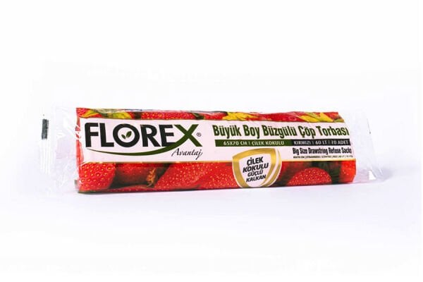 502 ÇİLEK BÜYÜK BÜZGÜLÜ ÇÖP POŞET 130 GR 10X25 AD 3,25 KG 31 MC