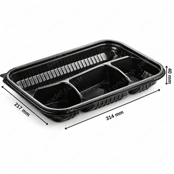 ELTRON 4 BÖLMELİ KEBAP KAP SİYAH GÖVDE 30 GR 100 ADET