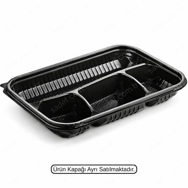 EL484 4 BÖLMELİ PP SICAK KEBAP KABI 30 GR ELTRON SİYAH 100 ADET