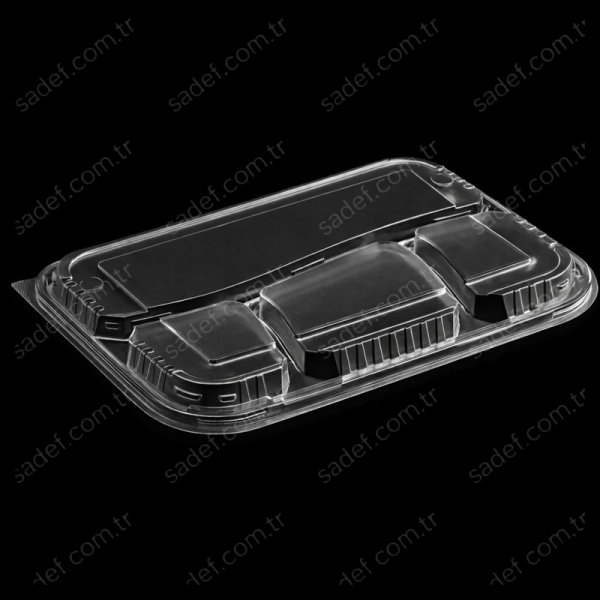 ELTRON 4 BÖLMELİ KEBAP KAP ŞEFFAF KAPAK 25 GR 100 ADET