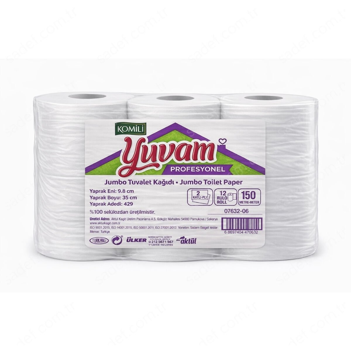 PRO KOMİLİ MİNİ JUMBO TUVALET KAĞIDI ( 9,8 CM ) 150 M 12 AD 6,2 KG