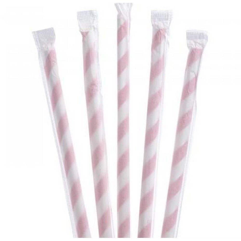 SARGILI KAĞIT PİPET 8 MMX240 MM 100 AD KIRMIZI-BEYAZ