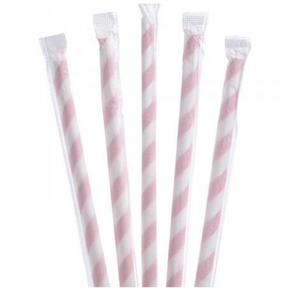 SARGILI KAĞIT PİPET 8 MMX240 MM 100 AD KIRMIZI-BEYAZ