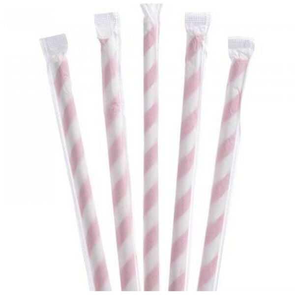 SARGILI KAĞIT PİPET 8 MMX240 MM 100 AD KIRMIZI-BEYAZ