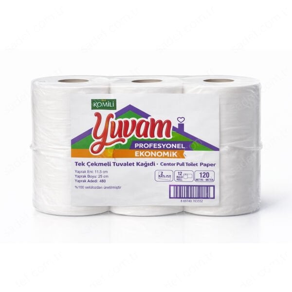 PRO KOMİLİ MİNİ İÇTEN ÇEKME TUVALET KAĞIDI ( 11,5 CM ) 120M 12 AD 5,9 KG