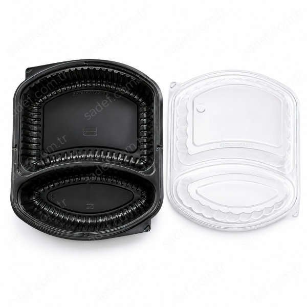 DİPACK İKİ BÖLMELİ MİKRODALGA KAP+KAPAK SET 200 ADET