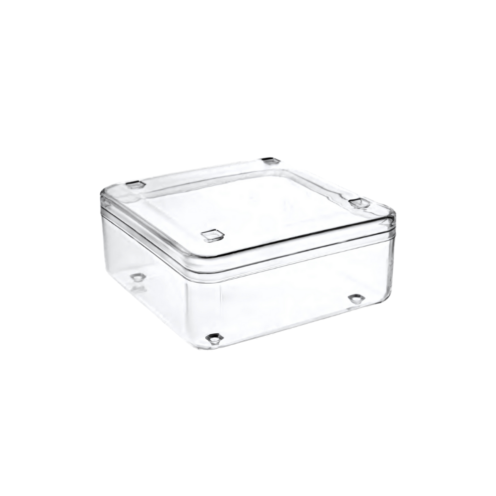 MAY271 500 CC KRİSTAL KARE KAPAKLI KUTU ŞEFFAF 160 ADET