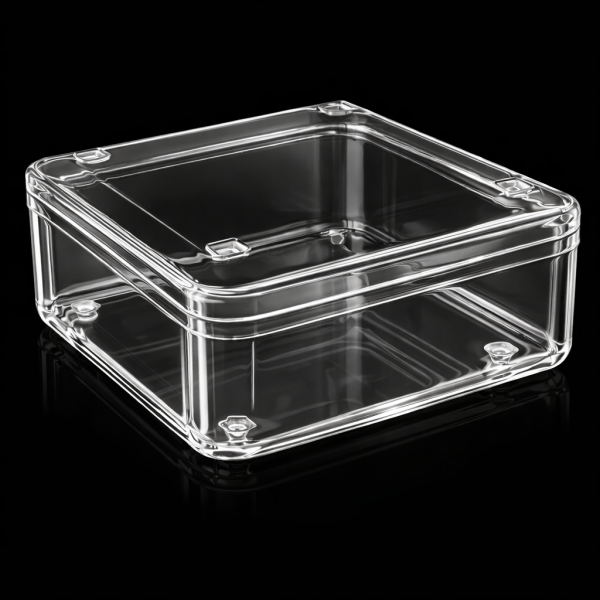 MAY271 500 CC KRİSTAL KARE KAPAKLI KUTU ŞEFFAF 160 ADET