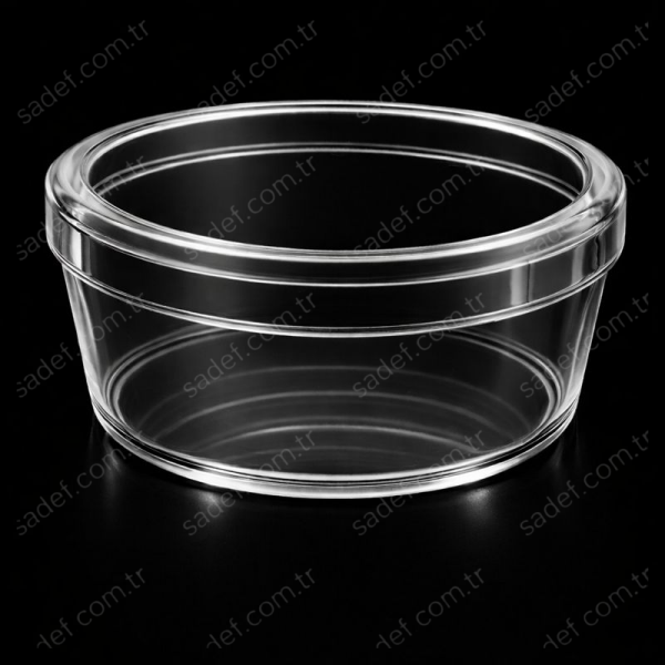 MAY500 HARMONY 250 CC KRİSTAL YUVARLAK KAPAKLI KUTU ŞEFFAF 400 ADET