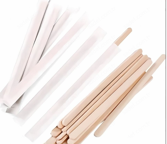 18 CM KAĞITLI UZUN AHŞAP KARIŞTIRICI KAYIN ( POŞETLİ AMBALAJ ) 200 AD