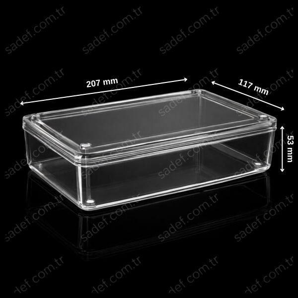 MAY272 KRİSTAL 1000 CC DİKDÖRTGEN KAPAKLI BÜYÜK BOY BAL KASE ŞEFFAF 120 ADET