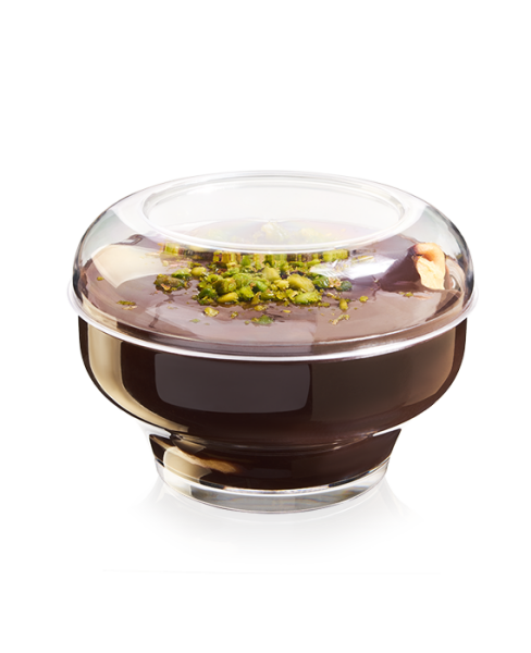 MAY305 KRİSTAL 220 CC  ROYAL PUDİNG KASE + KAPAK ŞEFFAF 450 ADET