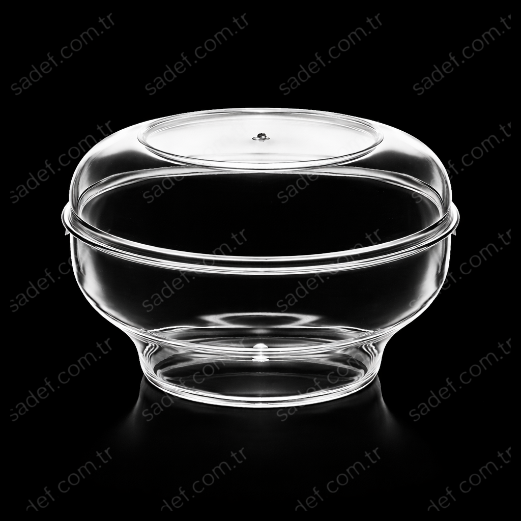 MAY305 KRİSTAL 220 CC  ROYAL PUDİNG KASE + KAPAK ŞEFFAF 450 ADET