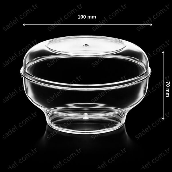 MAY305 KRİSTAL 220 CC  ROYAL PUDİNG KASE + KAPAK ŞEFFAF 450 ADET