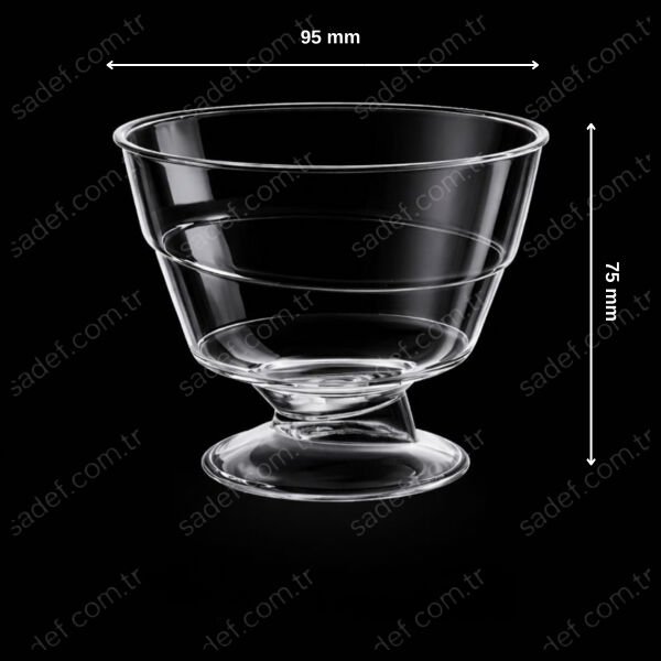 MAY312 KRİSTAL 220 CC AYAKLI KASE ŞEFFAF 500 ADET