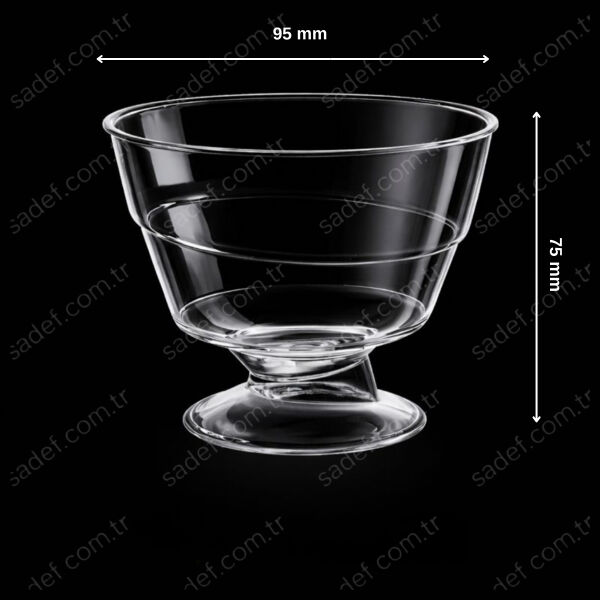 MAY312 KRİSTAL 220 CC AYAKLI KASE ŞEFFAF 500 ADET