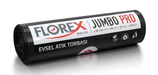 534 EVSEL ATIK BASKILI JUMBO ÇÖP POŞET 810 GR 10X10 AD 8,1 KG SİYAH