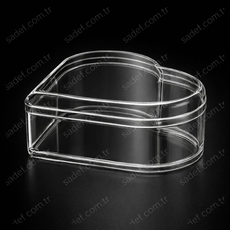 MAY336 KRİSTAL KALP KUTU 280 CC ŞEFFAF 180 ADET