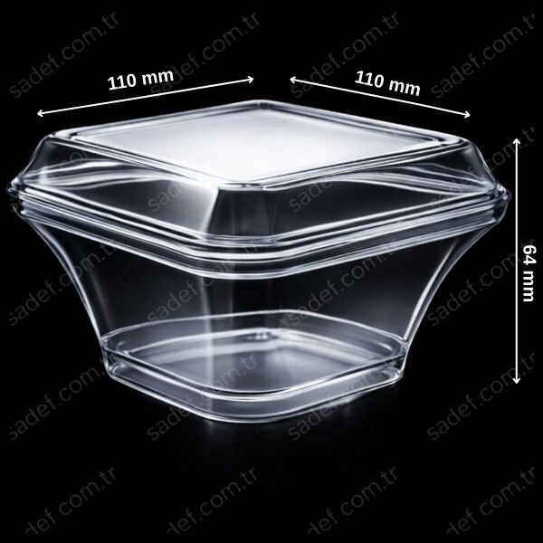 MAY314 260 CC ASOS KARE KAPAKLI ŞEFFAF 500 ADET