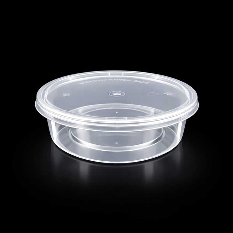 ŞEFFAF 250 CC ( 8 OZ ) YUVARLAK MİKRODALGA IML 14 GR KAP + KAPAK 500 ADET