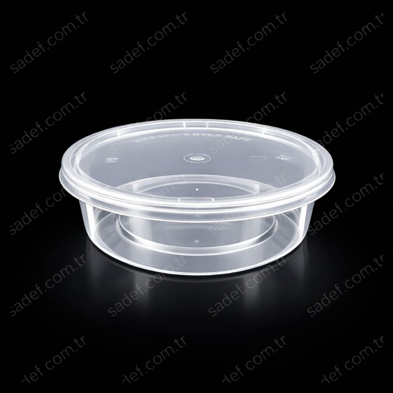 ŞEFFAF 250 CC ( 8 OZ ) YUVARLAK MİKRODALGA IML 14 GR KAP + KAPAK 500 ADET
