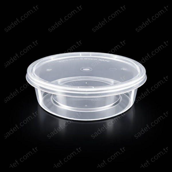 ŞEFFAF 250 CC ( 8 OZ ) YUVARLAK MİKRODALGA IML 14 GR KAP + KAPAK 500 ADET