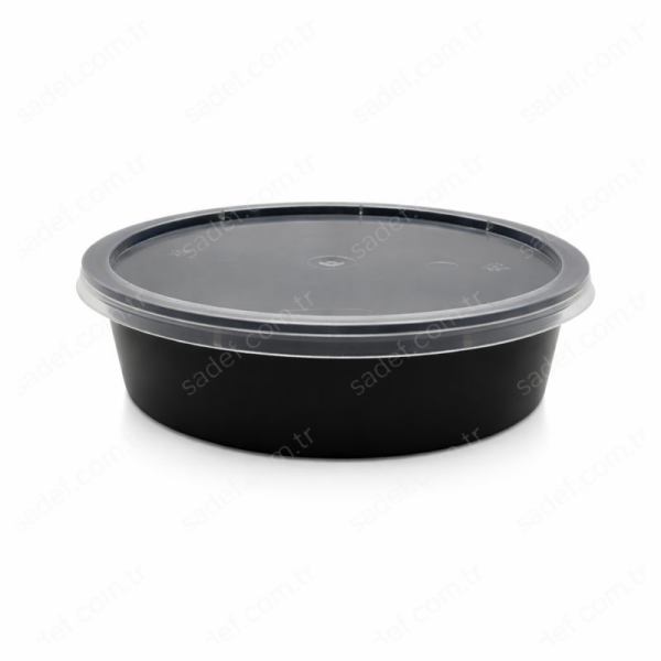 250 CC ( 8 OZ ) YUVARLAK MİKRODALGA IML SİYAH 14 GR KAP + KAPAK 500 ADET