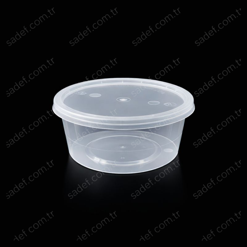 ŞEFFAF 350 CC ( 12 OZ ) YUVARLAK MİKRODALGA IML 15,50 GR KAP + KAPAK 500 ADET