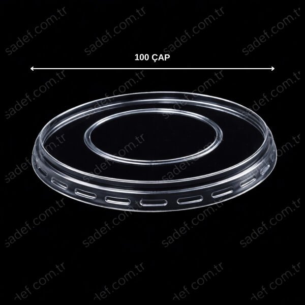 DÜZ 100 MM SUP KASE KAPAK ŞEFFAF 100 ADET X 20 PAKET