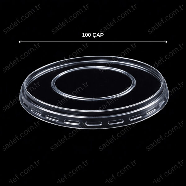 DÜZ 100 MM SUP KASE KAPAK ŞEFFAF 100 ADET X 24 PAKET