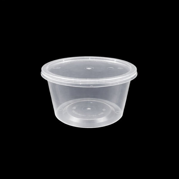 ŞEFFAF 500 CC ( 16 OZ ) YUVARLAK MİKRODALGA IML 18,50 GR KAP + KAPAK 500 ADET