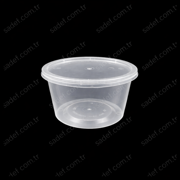 ŞEFFAF 500 CC ( 16 OZ ) YUVARLAK MİKRODALGA IML 18,50 GR KAP + KAPAK 500 ADET