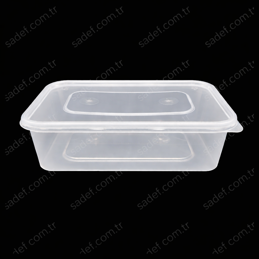 ŞEFFAF 500 CC DİKDÖRTGEN MİKRODALGA IML 26,5 GR KAP + KAPAK 250 ADET