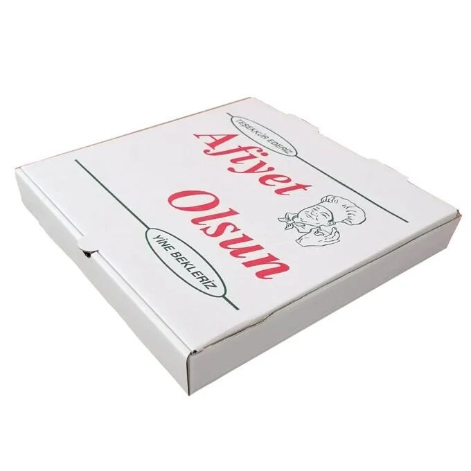BEYAZ OLUKLU 26X26X4 PİZZA KUTUSU 100 ADET