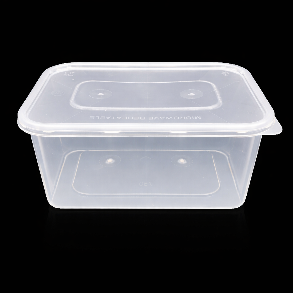 ŞEFFAF 750 CC DİKDÖRTGEN MİKRODALGA IML 30 GR KAP + KAPAK 250 ADET