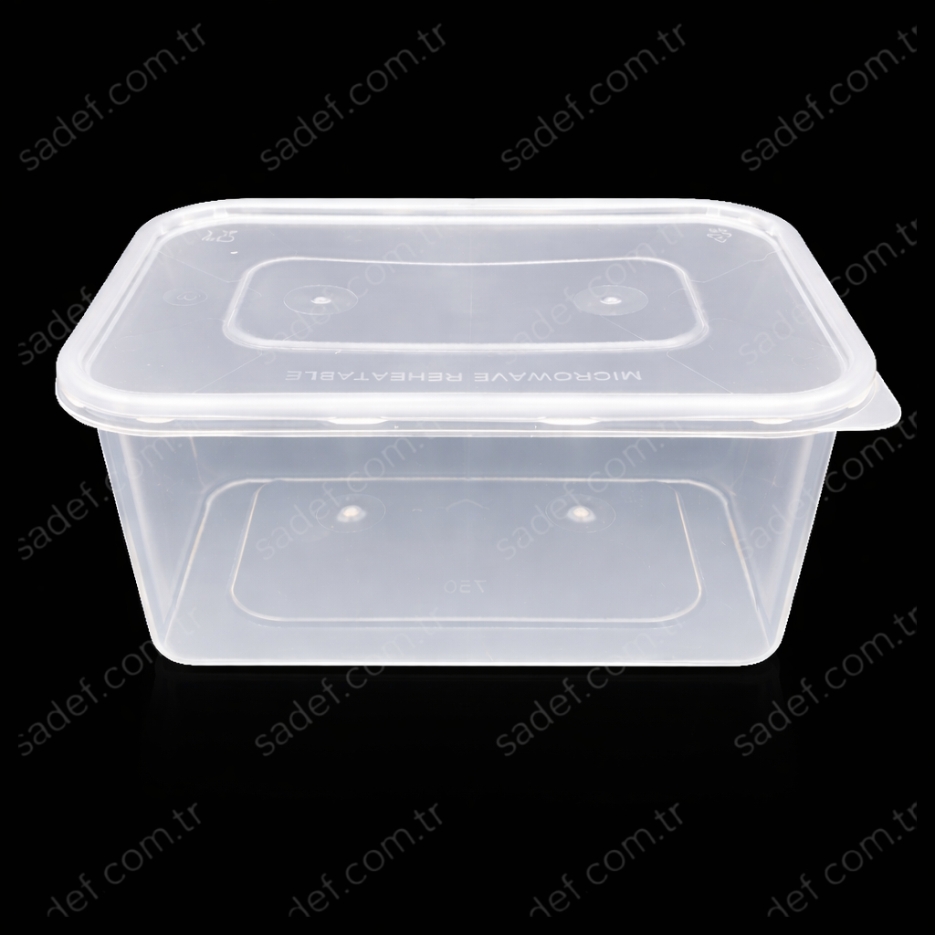ŞEFFAF 750 CC DİKDÖRTGEN MİKRODALGA IML 30 GR KAP + KAPAK 250 ADET
