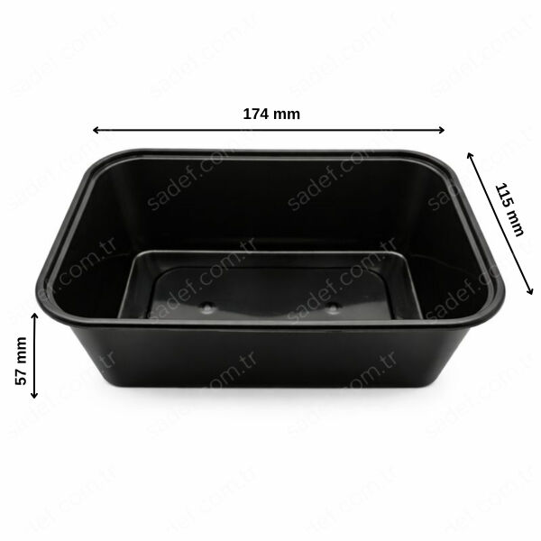 750 CC DİKDÖRTGEN MİKRODALGA IML SİYAH 30 GR KAP + KAPAK 250 ADET