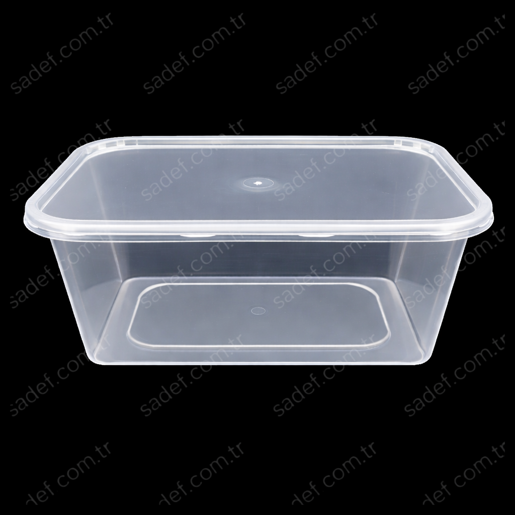 ŞEFFAF 1000 CC DİKDÖRTGEN MİKRODALGA IML 32,50 GR KAP + KAPAK 250 ADET