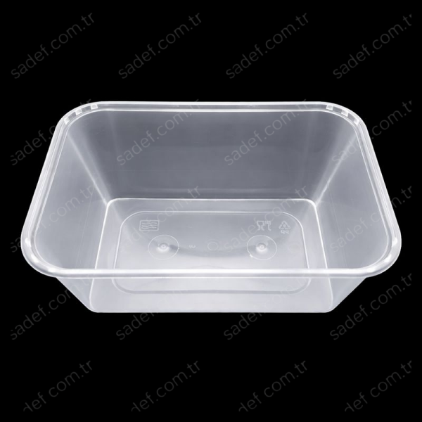 ŞEFFAF 1000 CC DİKDÖRTGEN MİKRODALGA IML 32,50 GR KAP + KAPAK 250 ADET